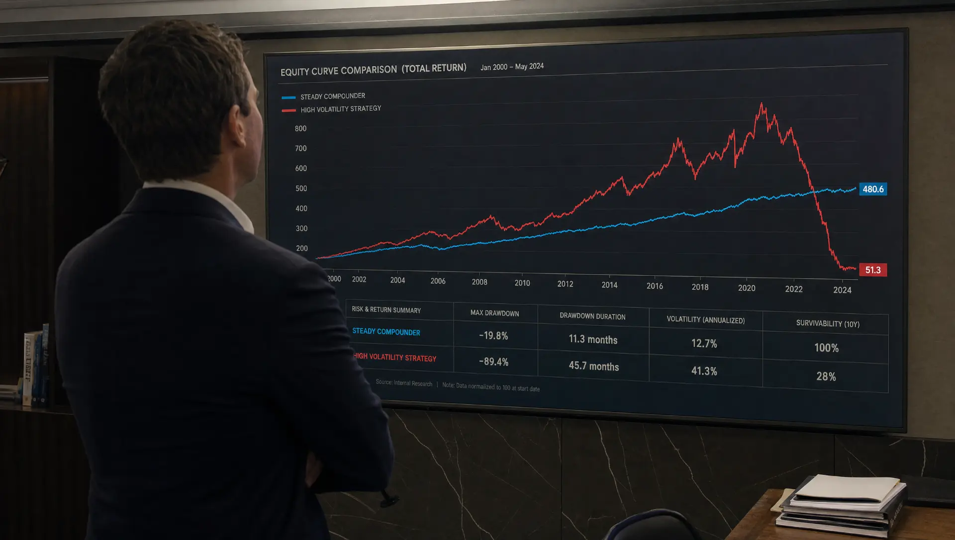 Equity curve comparison